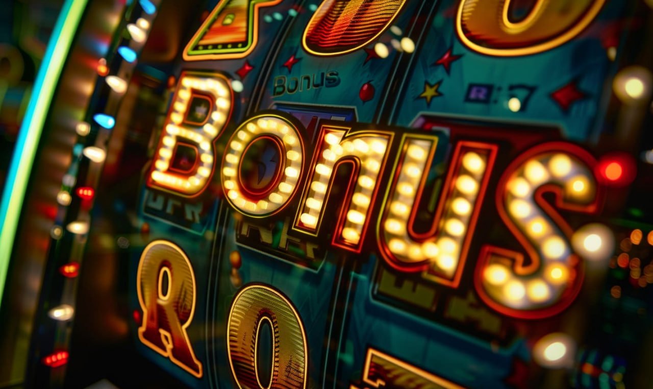 Mesin slot online neon berwarna cerah dan tema futuristik